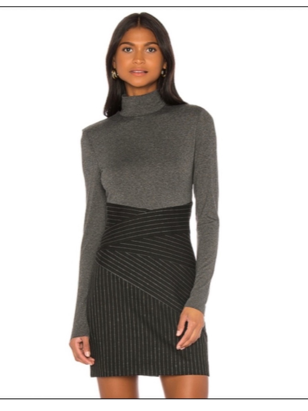 Bailey/44 Alana Dress Striped Mini Dress in Gray & Black Like New